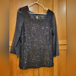 Tahari Arthur S Levine Women's Medium Sequin Top